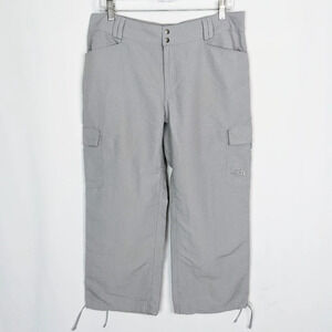 The North Face Women's Wide Leg Cargo Capri Pants Pockets Drawstring Hem sz. 12